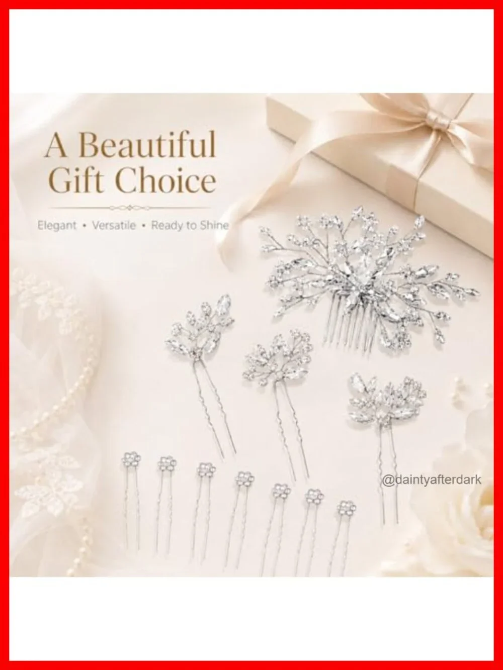 10pcs Rhinestone Hair Pins Set Crystal Bridal Hair Accessories Wedding Hair